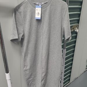 Steve Madden Light Gray Short Sleeve Sweater Dress